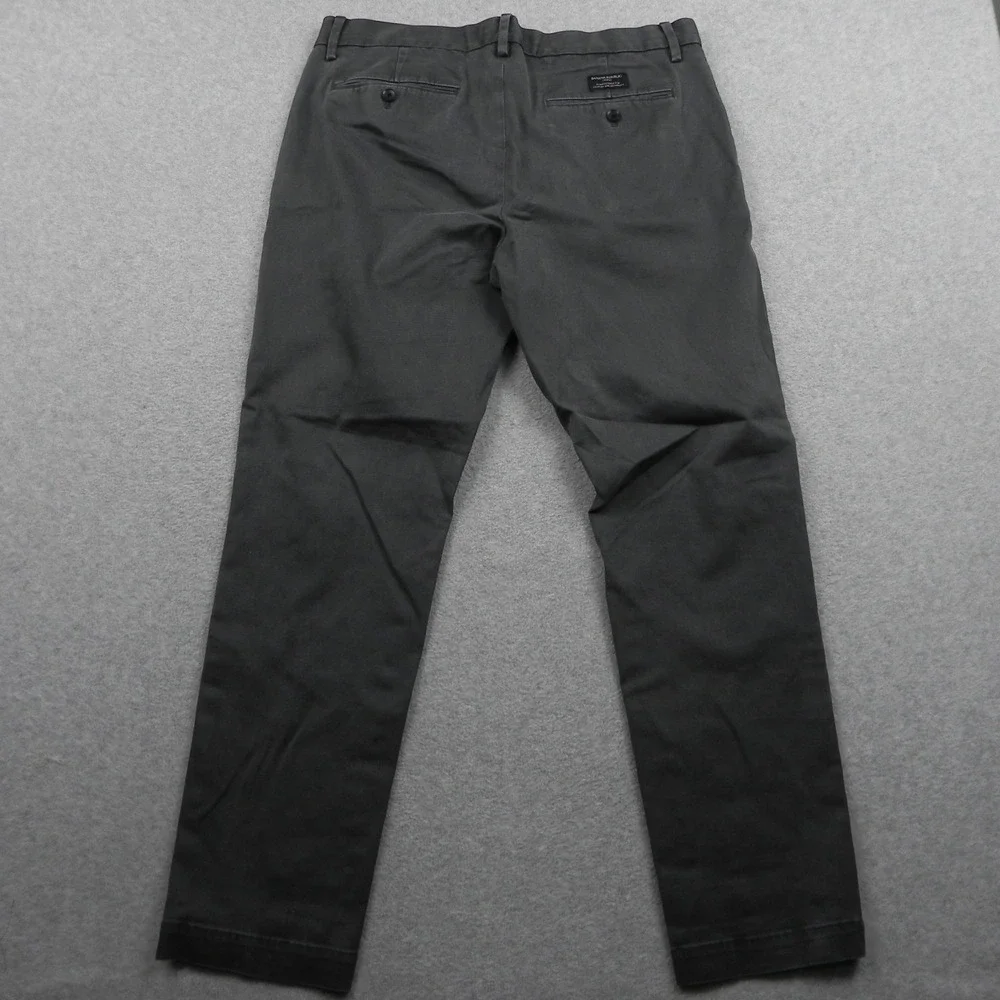 Banana Republic Chino Pants Mens 35x32 Fulton Skinny Fit Gray Stretch Trousers